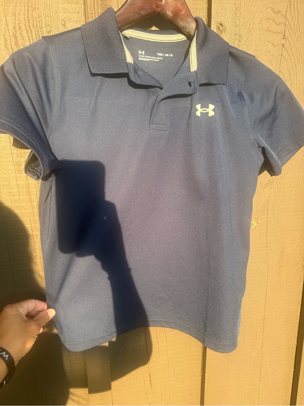 Under Armour Navy Polo with White Logo - Boys